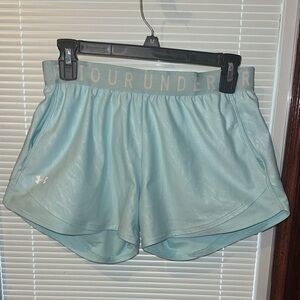 Under Armour Light Blue Athletic Shorts with Branded Waistband
